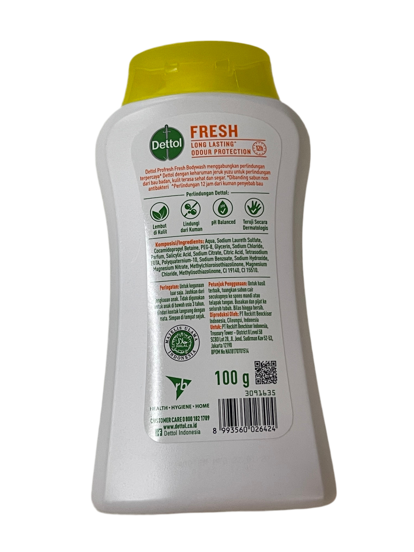 Dettol Fresh Antibacterial Body Wash – Yuzu Citrus 100g