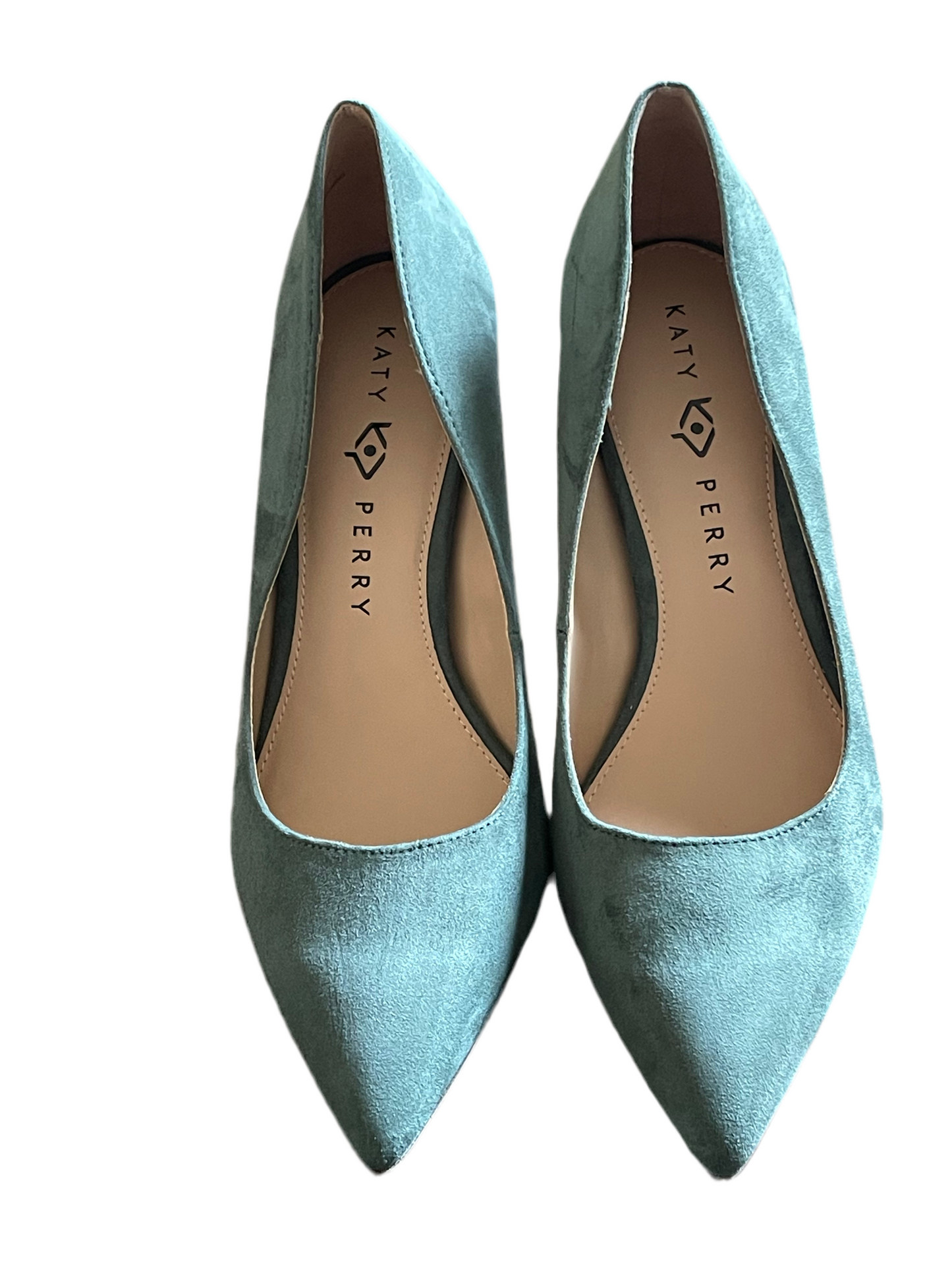 Katy Perry Green Suede Pointed-Toe Heels