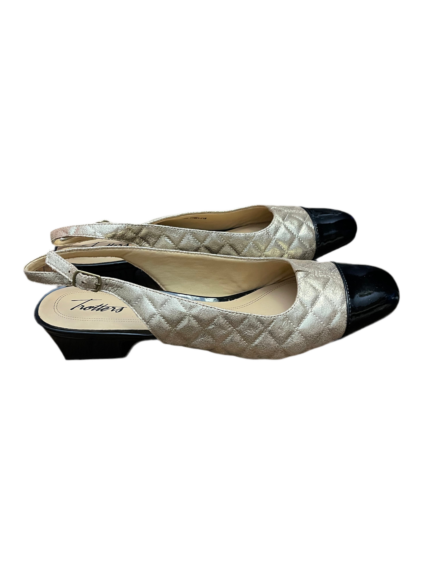 Trotters Quilted Slingback Block Heel – Size 12N | Elegant Two-Tone Dress Shoes