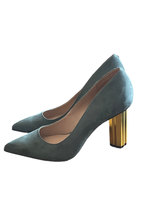Katy Perry Green Suede Pointed-Toe Heels